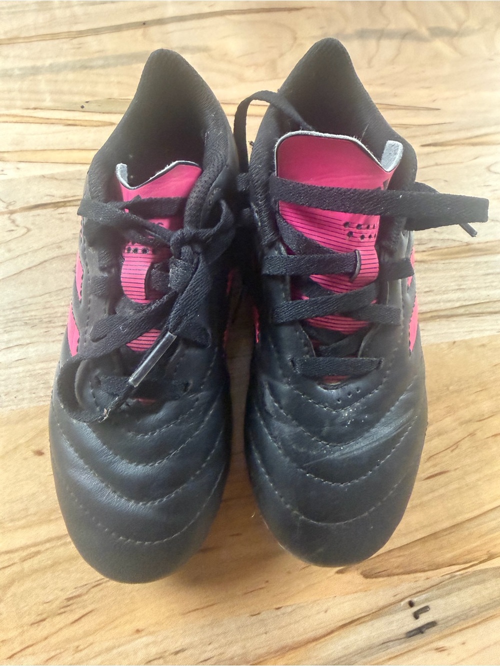 adidas Kids Black and Pink Lace-Up Sneakers
